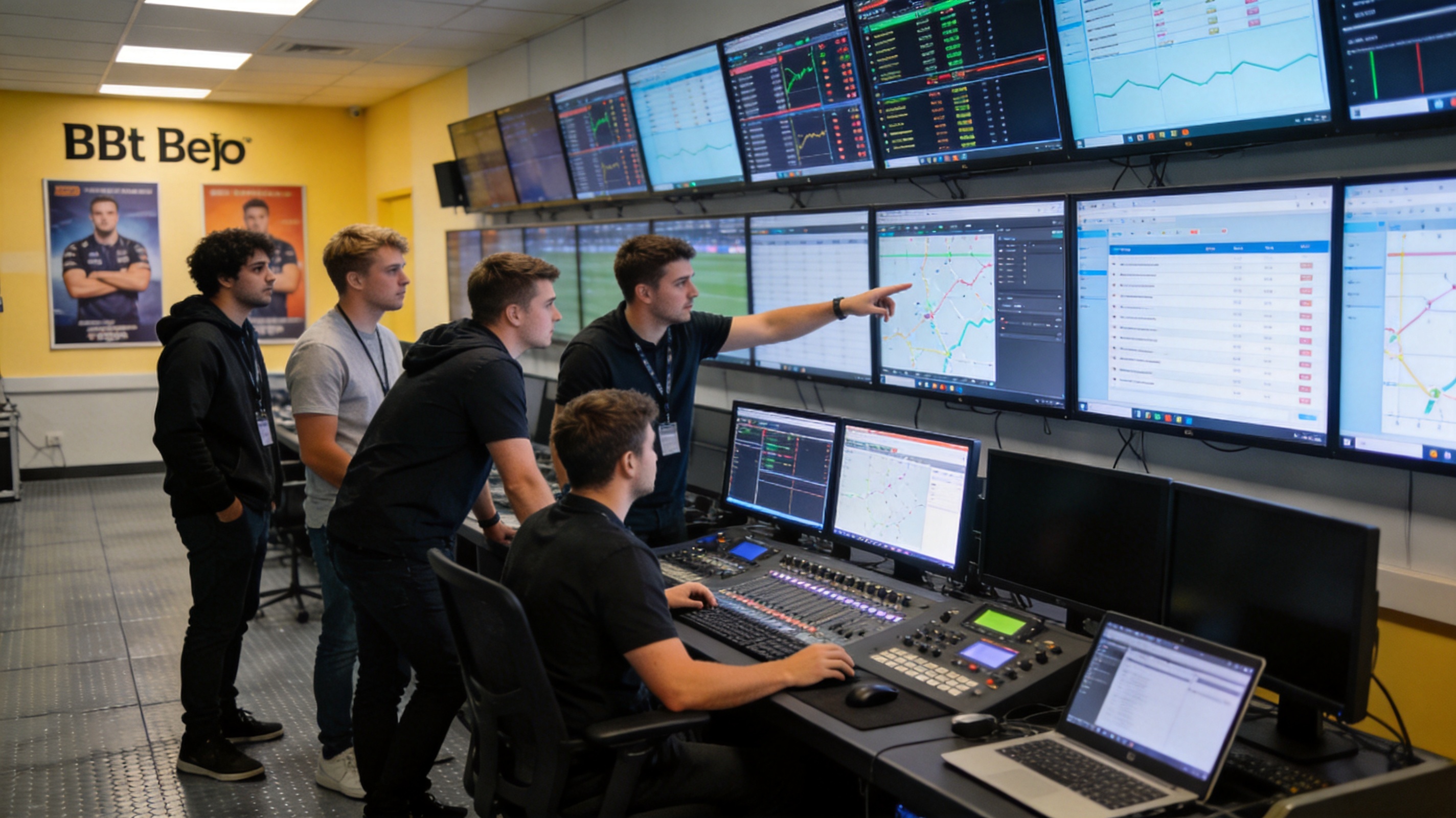 BBt贝博团队在赛事现场分析的技术氛围示意图